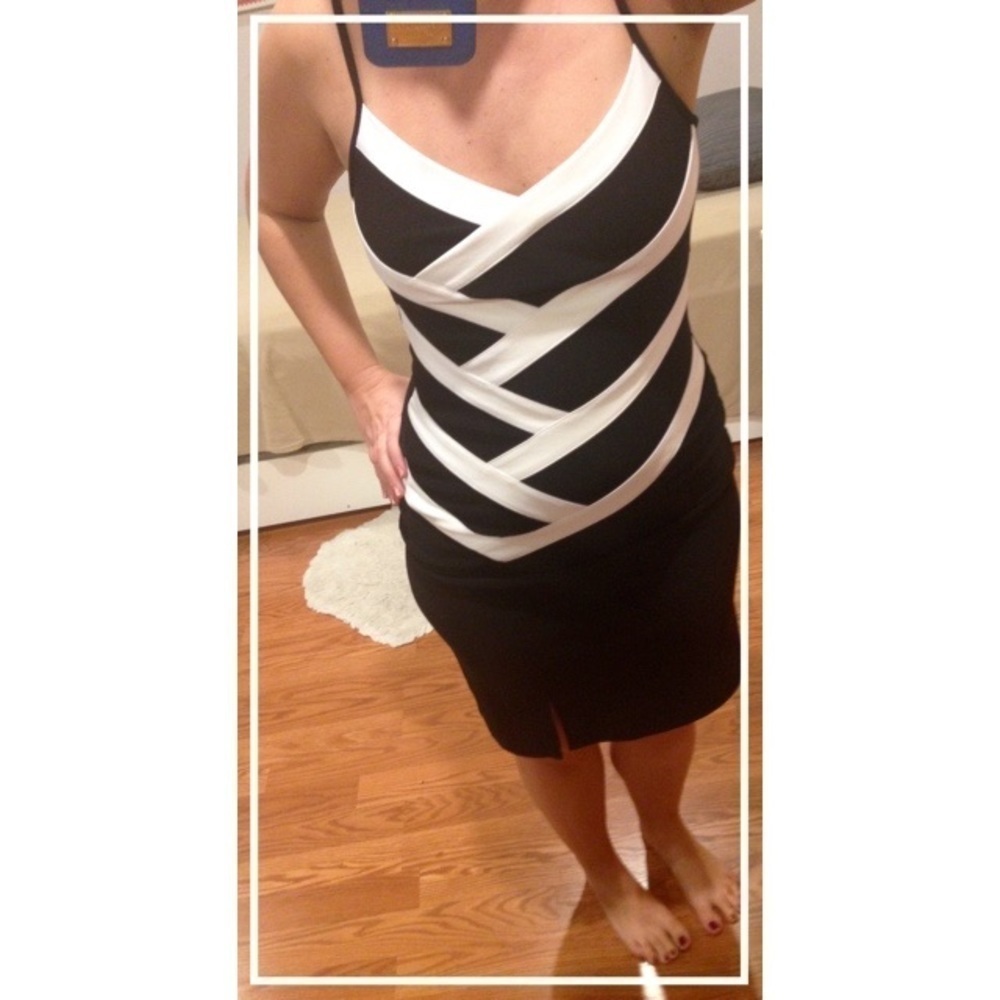🎉Party Dress🎉 Black & White Striped Mini Dress
